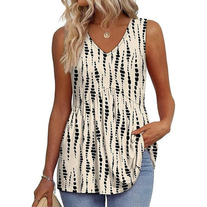 Ograniczona czasowo oferta specjalna⏰ Damski top bez rękawów z dekoltem w szpic👚