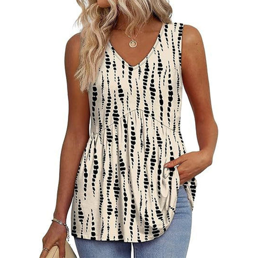 Ograniczona czasowo oferta specjalna⏰ Damski top bez rękawów z dekoltem w szpic👚