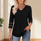 💖 [S-3XL] 👚 2025 Nowe damskie bluzki z rękawami 3/4 Modne koszulki z dekoltem w serek
